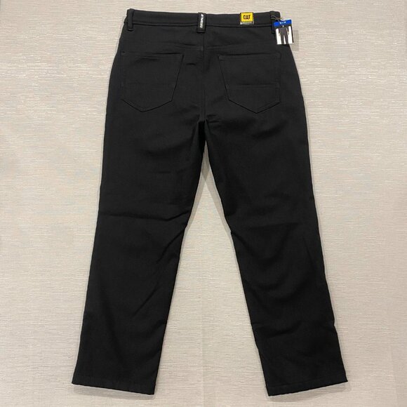 CAT Caterpillar Work Pants Mens 36 x 30 Black Canvas Fleece Lined Insulated - Picture 3 of 14